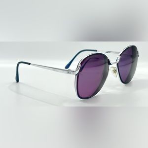 Vintage Cottet 823 Blue Silver Oval Sunglasses Frames Only